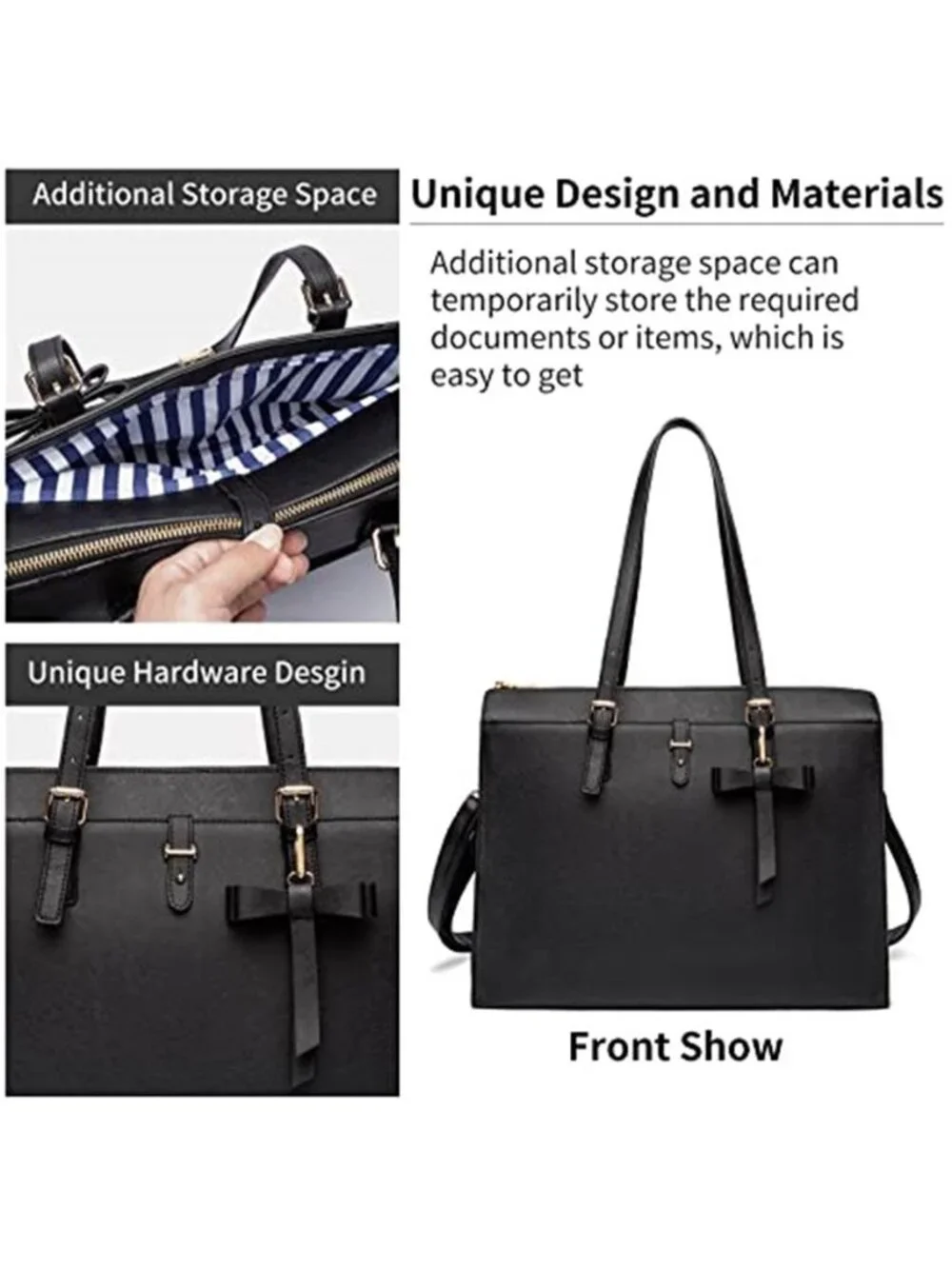 Womens Laptop Tote Bag Work Purse 15.6 Inch USB Charging Crossbody Handbag